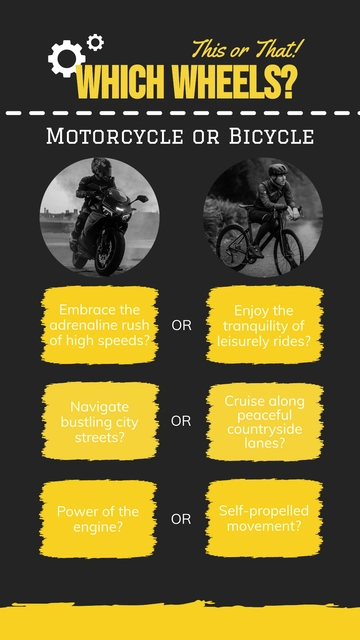 Free Motorcycle or Bicycle This or That Instagram Story Template to Edit Online