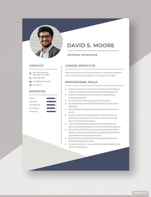 Material Scheduler Resume