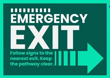Free Cleaning Services Emergency Evacuation Route Sign Template to Edit Online