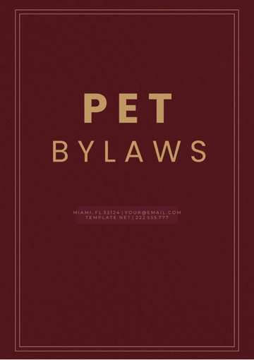 Free Pet Bylaws Template to Edit Online