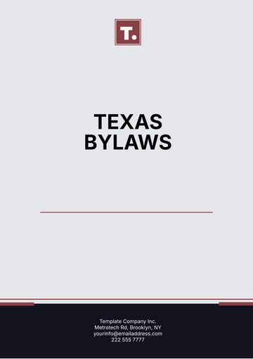 Free Texas Bylaws Template to Edit Online
