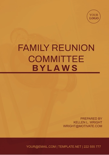 Free Family Reunion Committee Bylaws Template to Edit Online