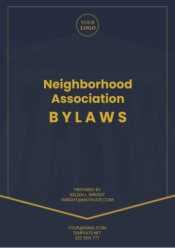 Free Neighborhood Association Bylaws Template to Edit Online