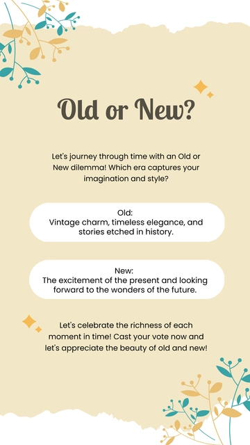 Free Old or New This or That Instagram Story Template to Edit Online