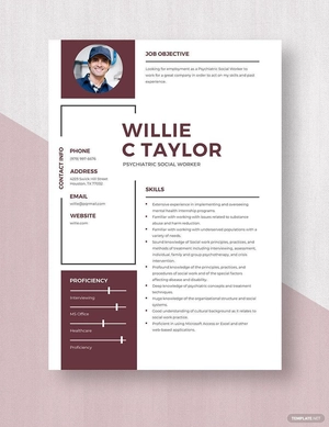 Psychiatric Social Worker Resume