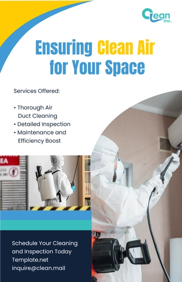 Free Air Duct Cleaning and Inspection Poster Template to Edit Online