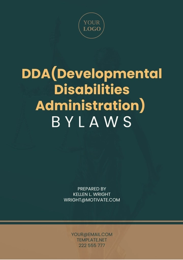 Free Dda(Developmental Disabilities Administration) Bylaws Template to Edit Online