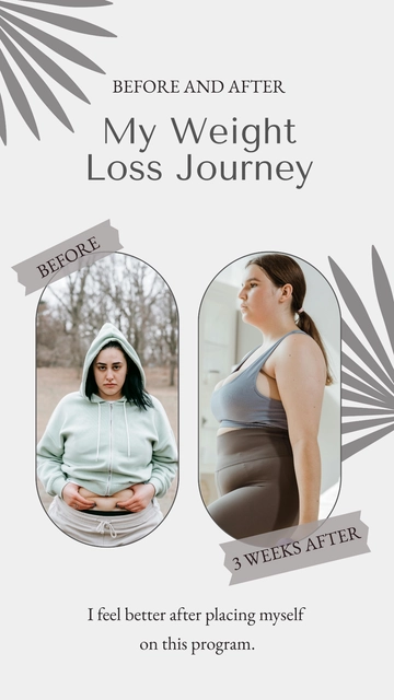 Free Weight Loss Before and After Story Template to Edit Online