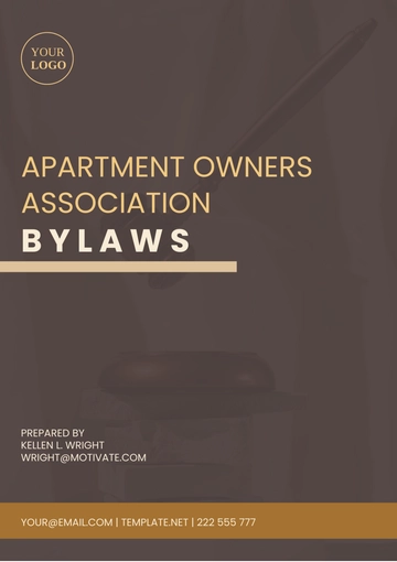 Free Apartment Owners Association Bylaws Template to Edit Online