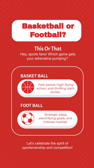 Free Basketball or Football This or That Instagram Story Template to Edit Online Free Basketball or Football This or That Instagram Story Template to Edit Online