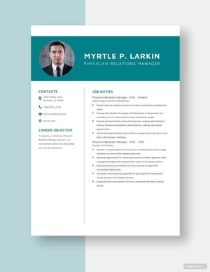 Physician Relations Manager Resume