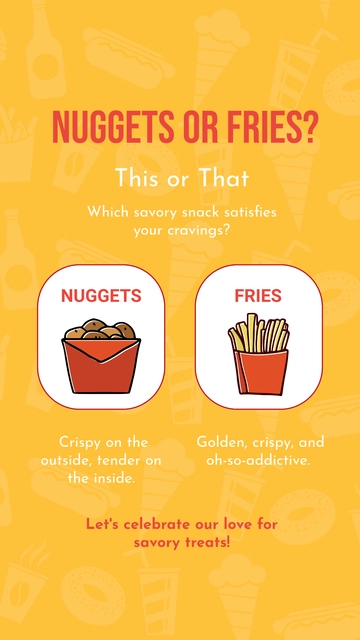 Free Nuggets or Fries This or That Instagram Story Template to Edit Online