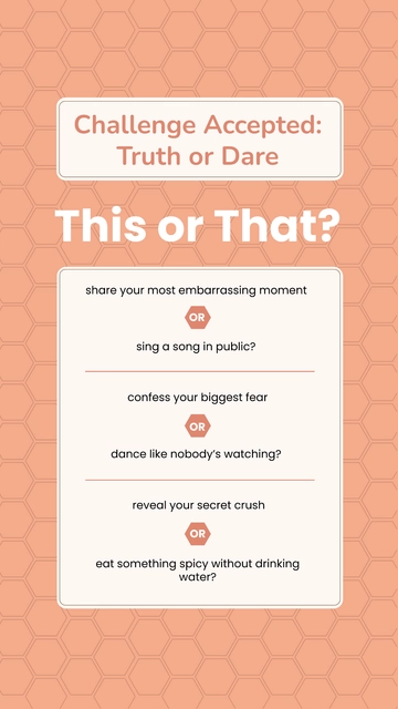 Free Truth or Dare This or That Instagram Story Template to Edit Online