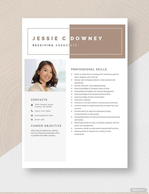 Receiving Associate Resume