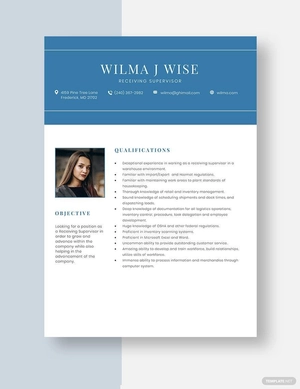 Receiving Supervisor Resume