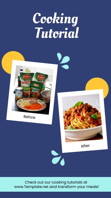 Free Cooking Tutorial Before and After X Post Template to Edit Online