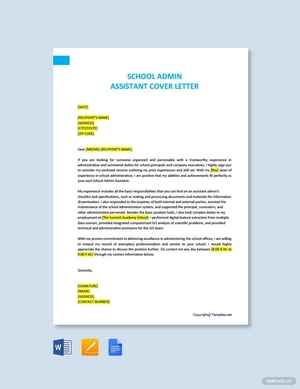 School Admin Assistant Cover Letter