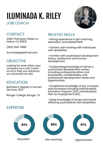 Free Job Coach Resume to Edit Online