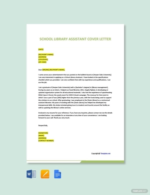 School Library Assistant Cover Letter