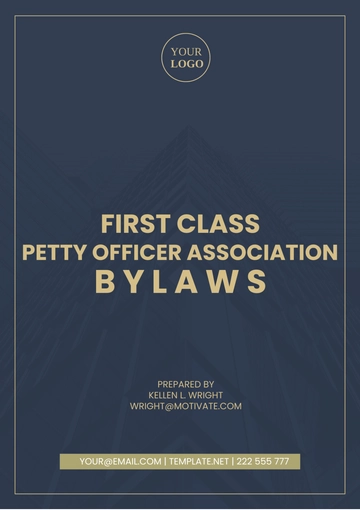 Free First Class Petty Officer Association Bylaws Template to Edit Online