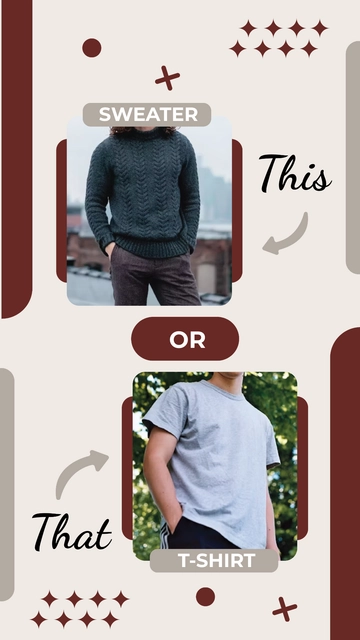 Free Sweater or T-Shirts This or That Template to Edit Online