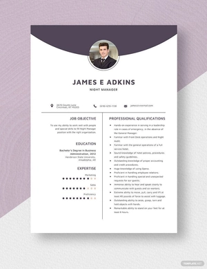 Night Manager Resume