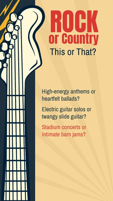 Free Rock or Country This or That Instagram Story Template to Edit Online