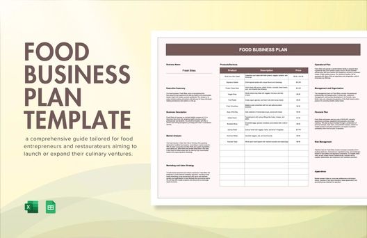 Food Business Plan Template
