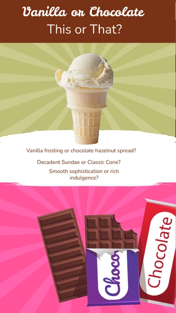 Free Vanilla or Chocolate This or That Youtube Cover Template to Edit Online