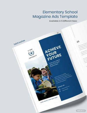 Elementary School Magazine Ads Template