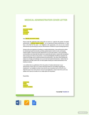 Medical Administrator Cover Letter