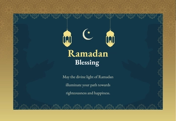 Free Ramadan Blessing Card Template to Edit Online