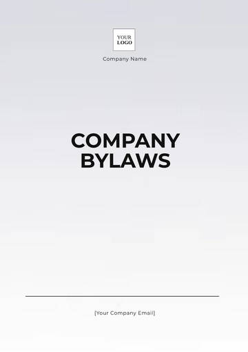 Free Company Bylaws Format Template to Edit Online