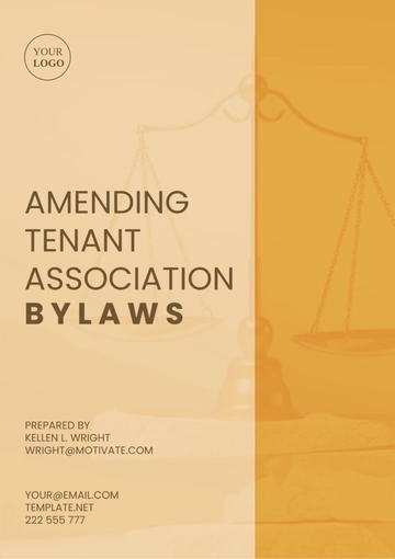 Free Amending Tenant Association Bylaws Template to Edit Online