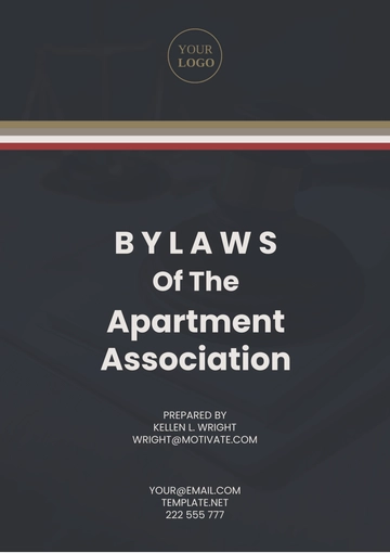 Free Bylaws of Apartment Association Template to Edit Online