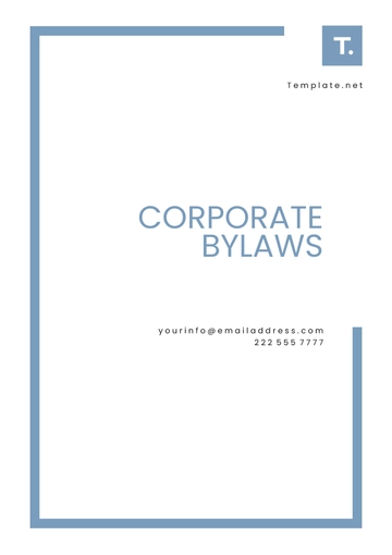 Free Sample Corporate Bylaws Template to Edit Online