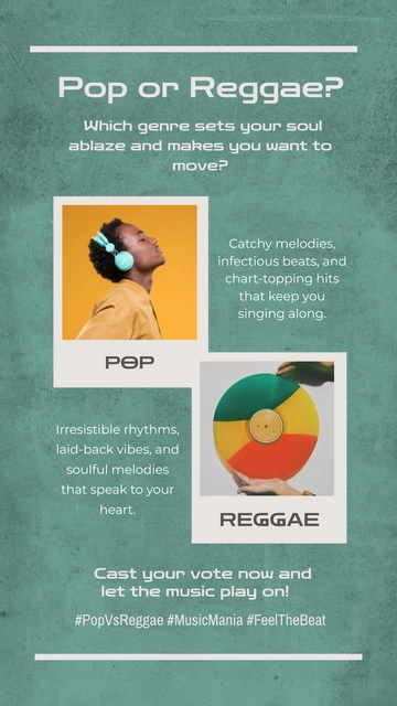 Free Pop or Reggae This or That Instagram Story Template to Edit Online
