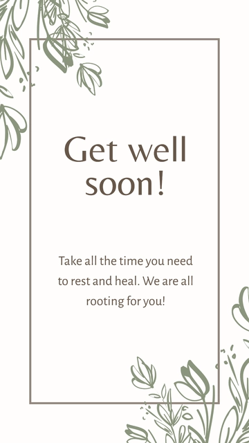 Free Get Well Soon Card Instagram Story Template to Edit Online