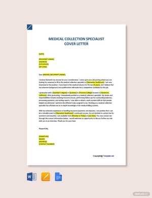 Medical Collection Specialist Cover Letter