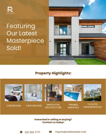 Recently Sold Property Showcase Flyer Template - Edit Online & Download
