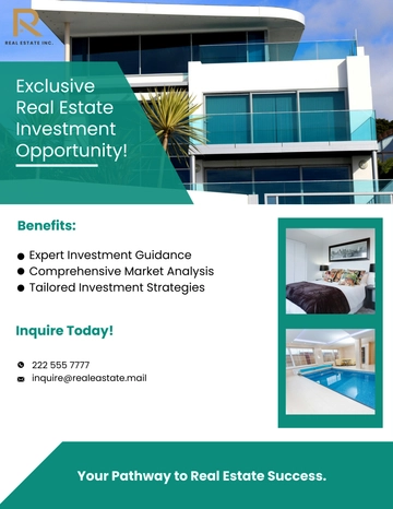 Free Real Estate Investment Opportunity Flyer Template to Edit Online