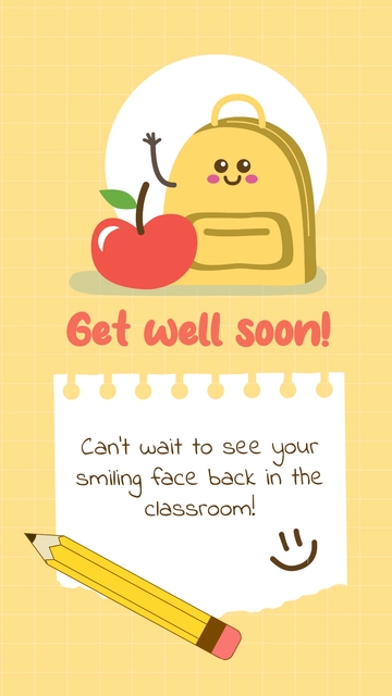 Free Get Well Soon Card Preschool Template to Edit Online