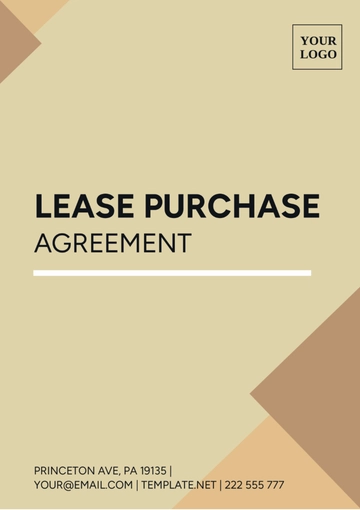 Free Lease Purchase Agreement Template to Edit Online