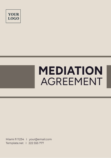 Free Mediation Agreement Template to Edit Online