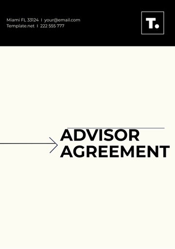 Free Advisor Agreement Template to Edit Online
