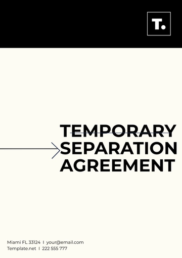 Free Temporary Separation Agreement Template to Edit Online
