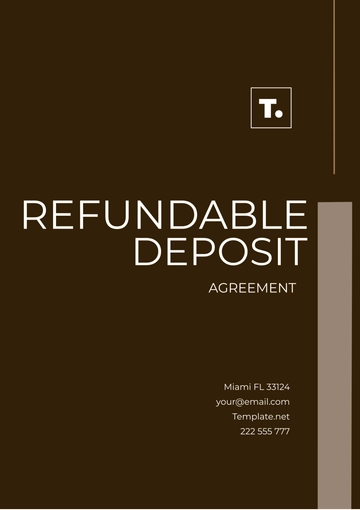 Free Refundable Deposit Agreement Template to Edit Online