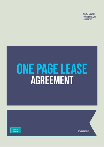 Free One Page Lease Agreement Template to Edit Online