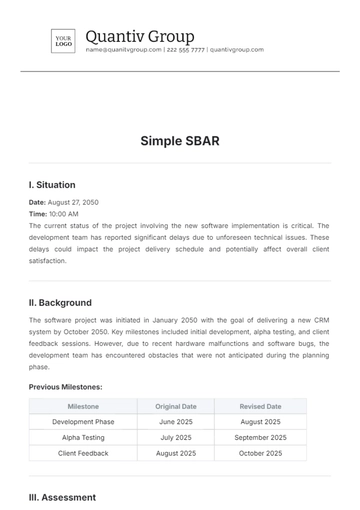 Free Simple SBAR Template to Edit Online