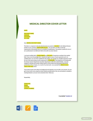 Medical Director Cover Letter